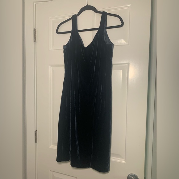 VINTAGE Blue Velvet Dress Dana Buchman - Picture 2 of 7